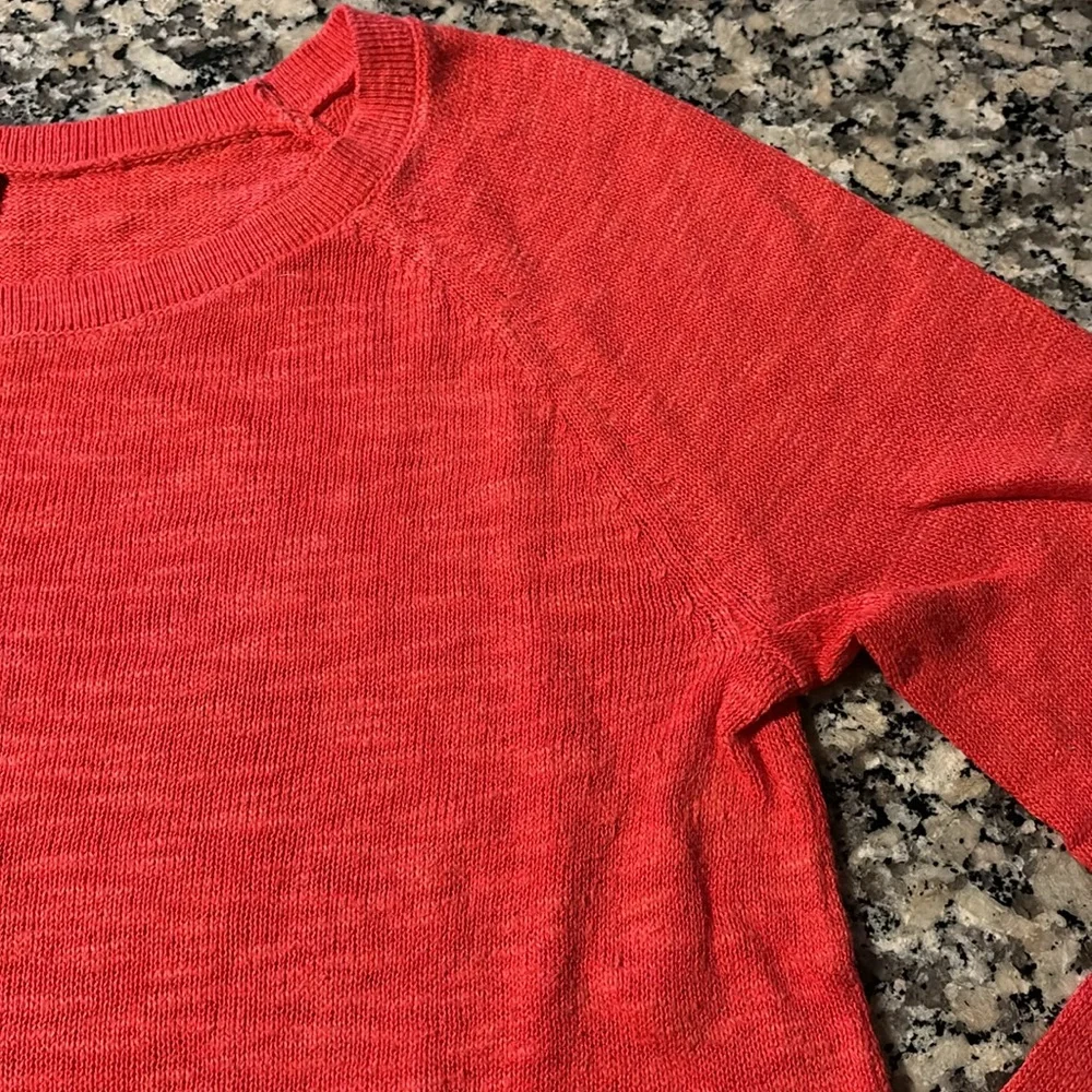 Gap lightweight knitting sweater cotton Sz M heather orange - Picture 6 of 13
